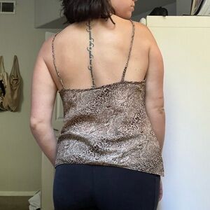 Snake print spaghetti strap blouse